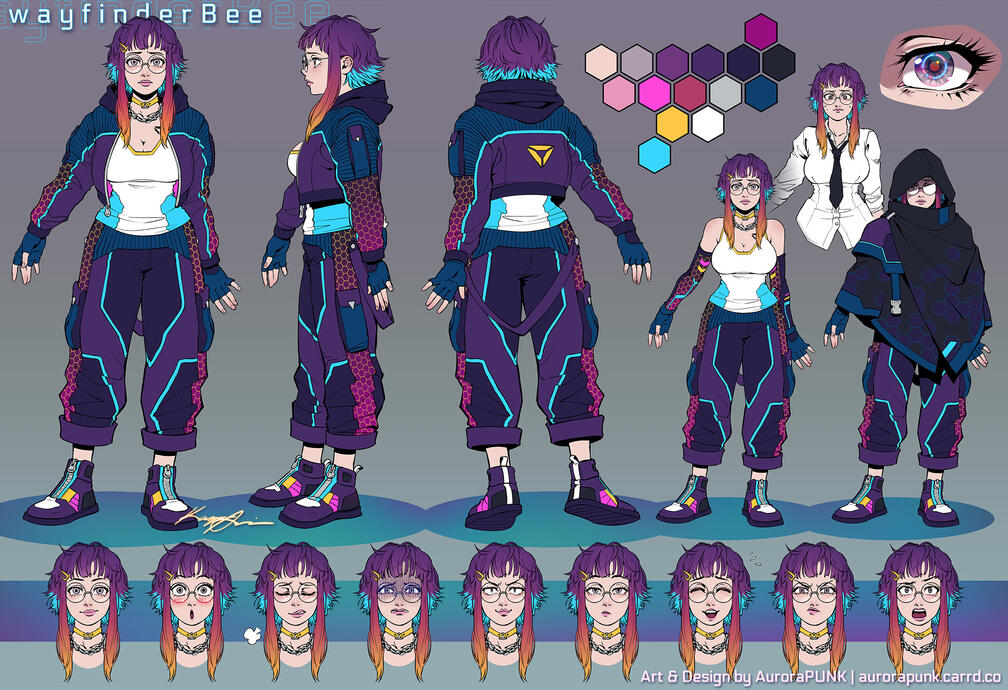 Vtuber Character Sheet for wayfinderBee