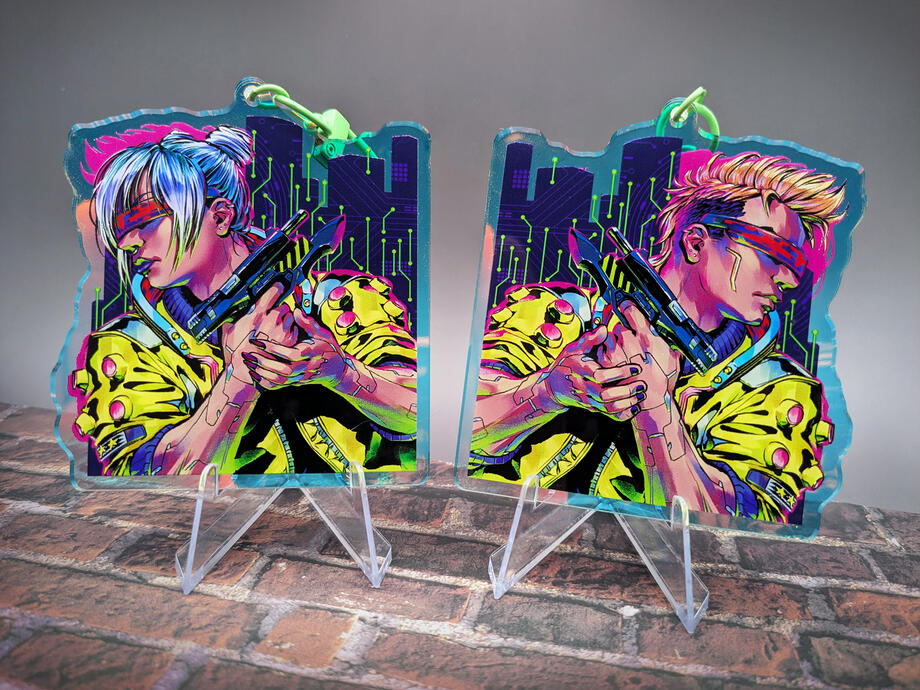 Keychains of Transformers characters from the IDW comics