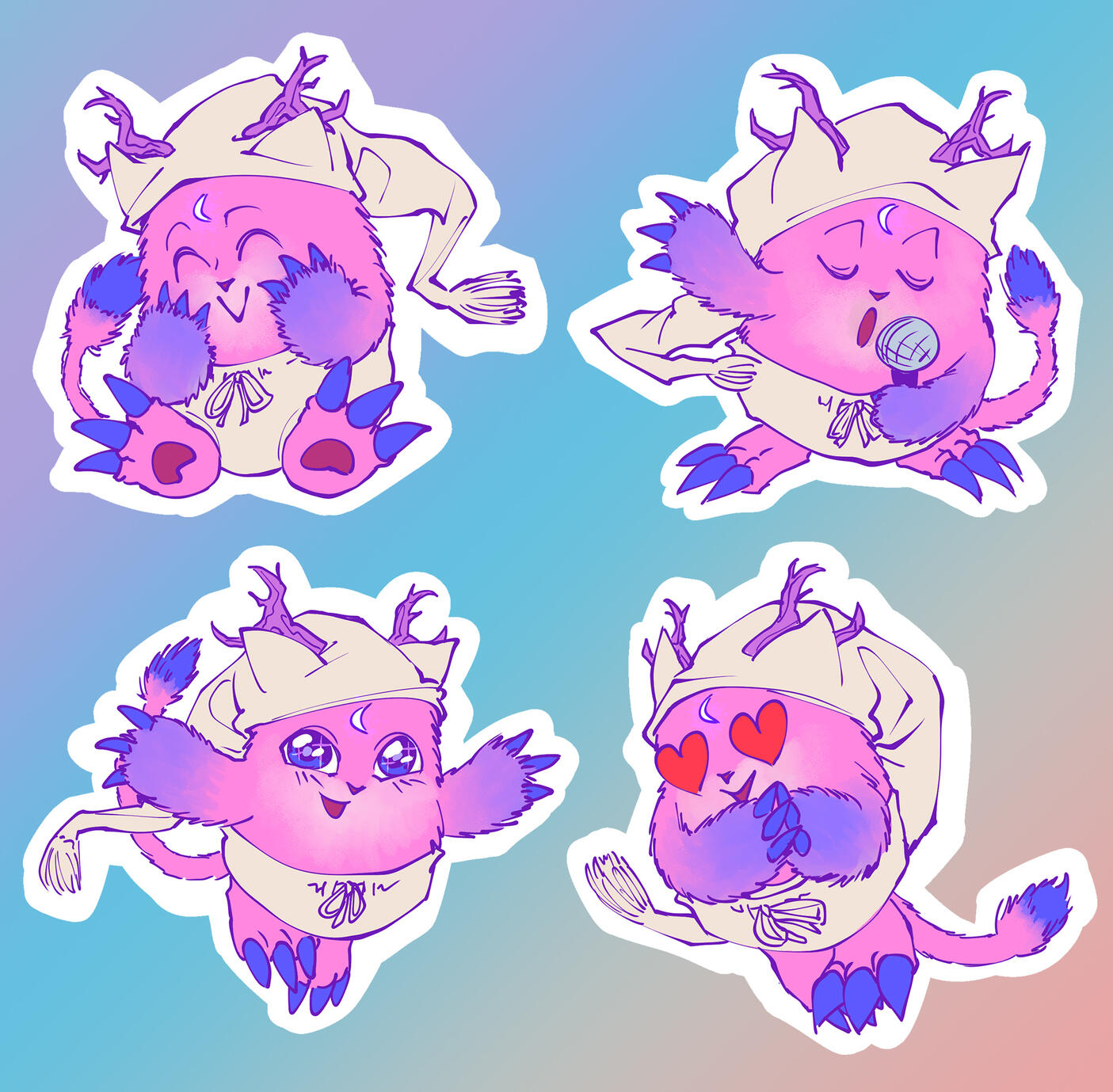 Cuddle Monster Sticker Designs for "The Masked Singer" Season 10
