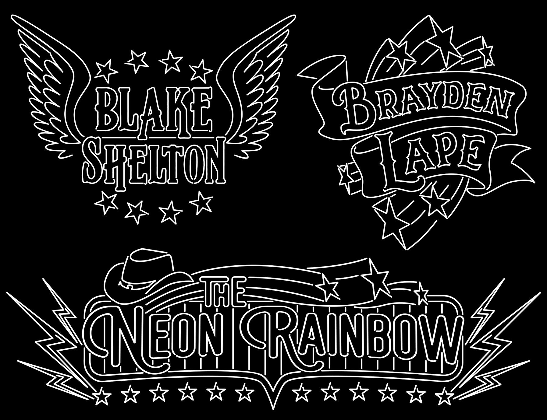 Neon Design Assets for "The Voice"