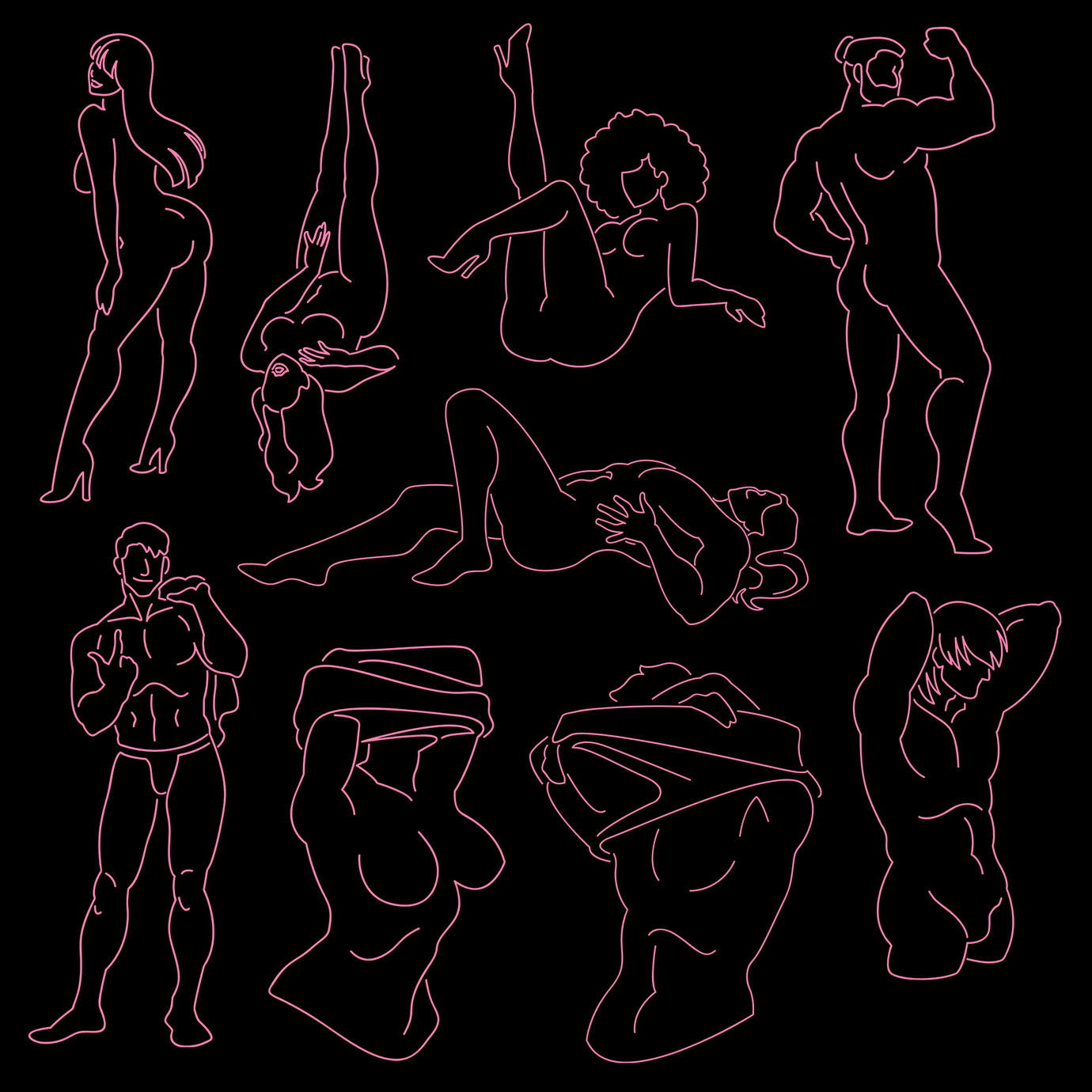 Neon Design Assets for "Xtina"